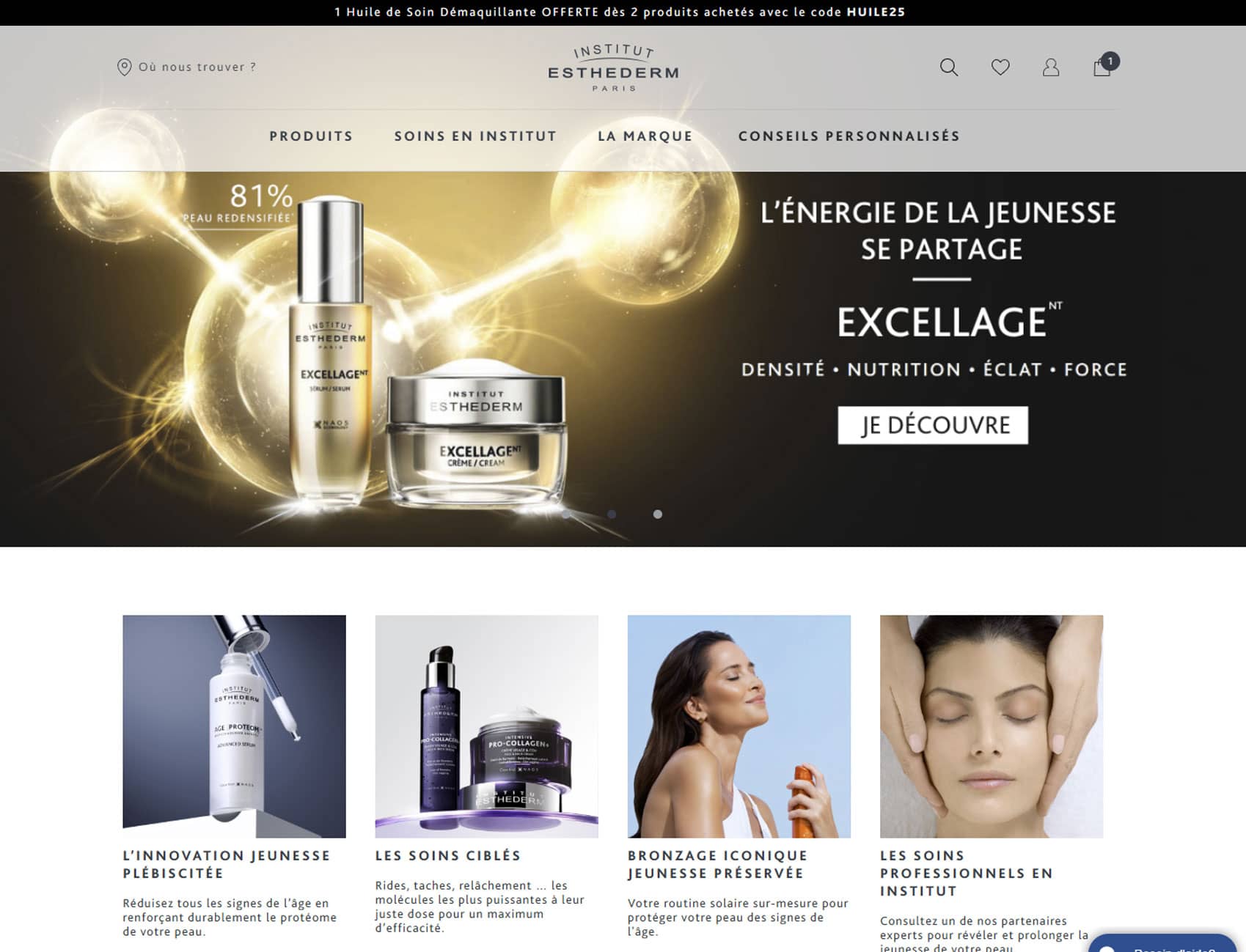 Esthederm : Page d’accueil