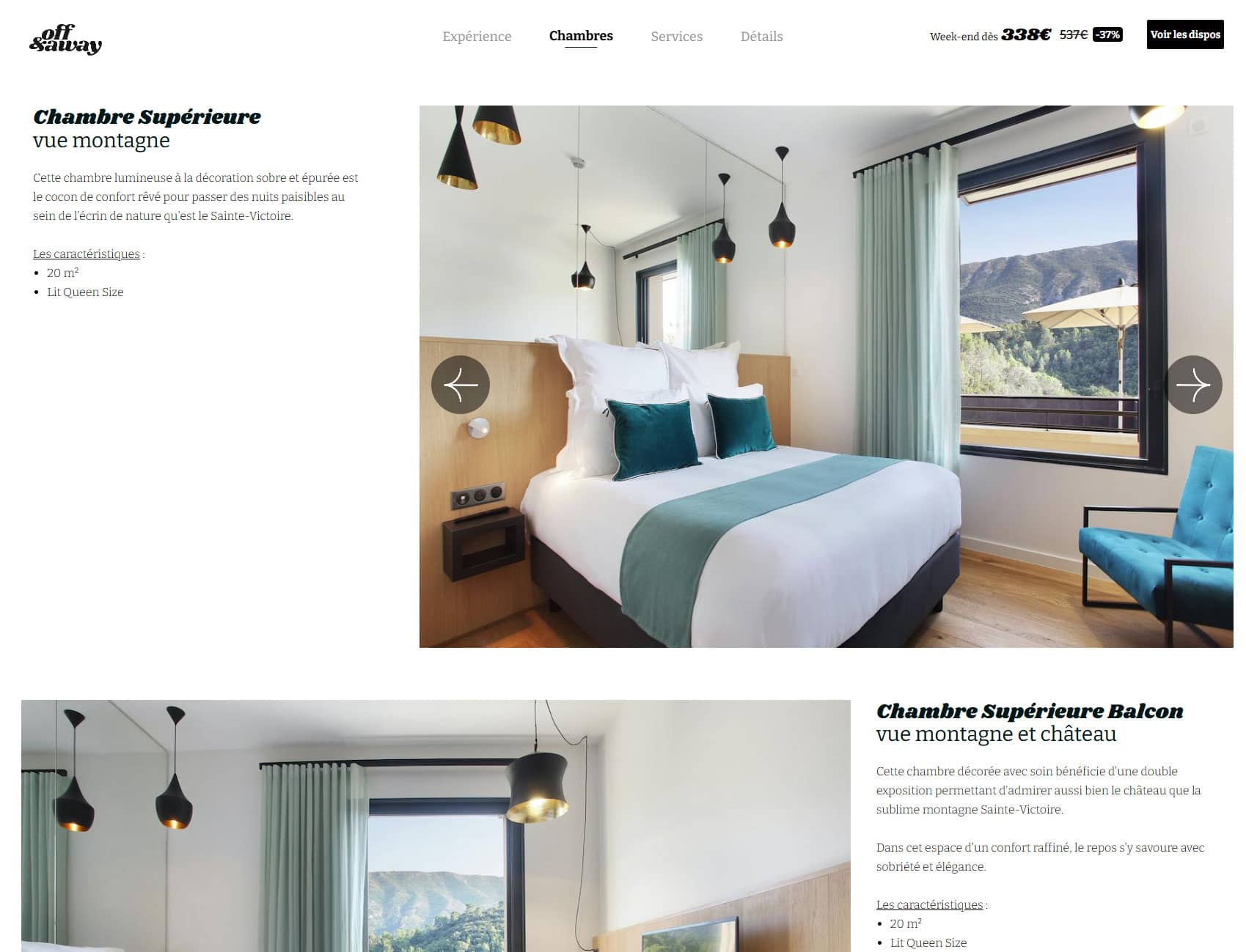 Off&Away : Page chambre